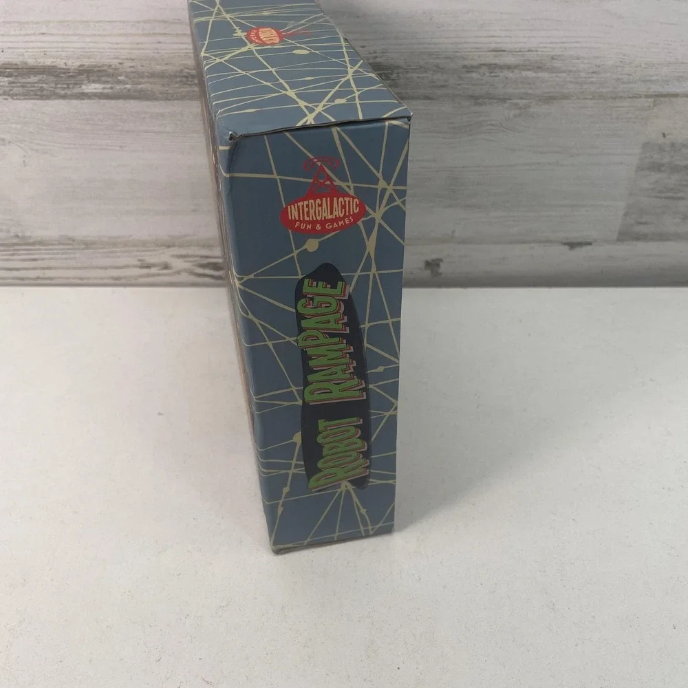 Intergalactic Fun & Games Robot Rampage Blue‎ Box Wood Complete Game 2014 Space